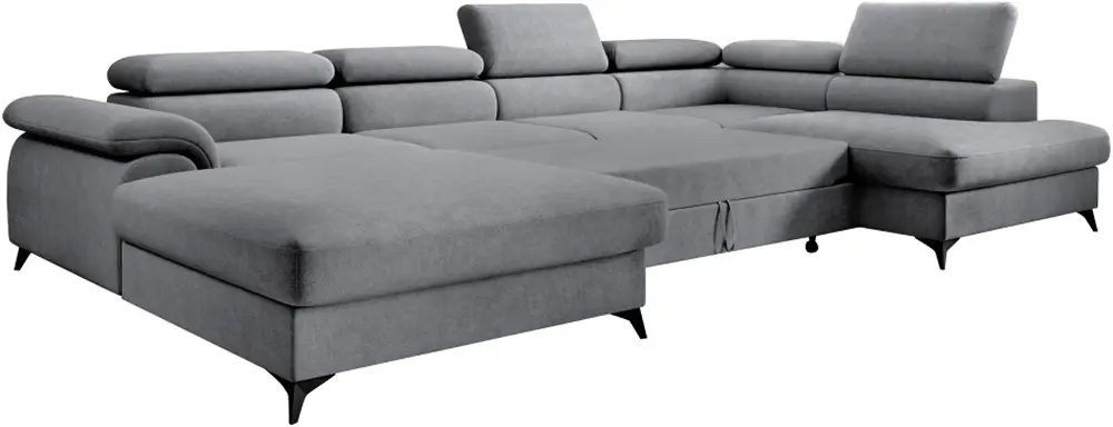 Canapea in forma de U Tempo Kondela Poly Roh U Right (Gray)