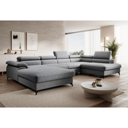 Canapea in forma de U Tempo Kondela Poly Roh U Right (Gray)