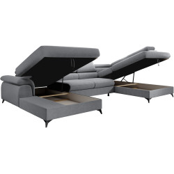 Canapea in forma de U Tempo Kondela Poly Roh U Right (Gray) Thumb