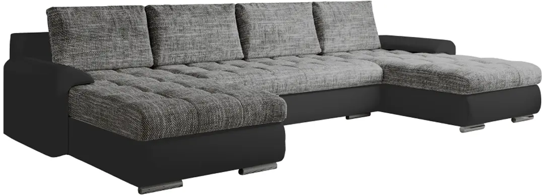 Canapea in forma de U Tempo Kondela Tolita U Uni (Black/Gray)