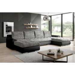 Canapea in forma de U Tempo Kondela Tolita U Uni (Black/Gray)