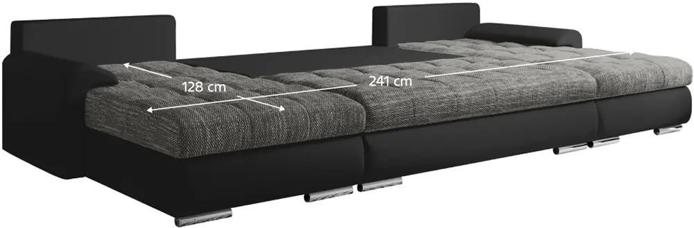 Canapea in forma de U Tempo Kondela Tolita U Uni (Black/Gray)