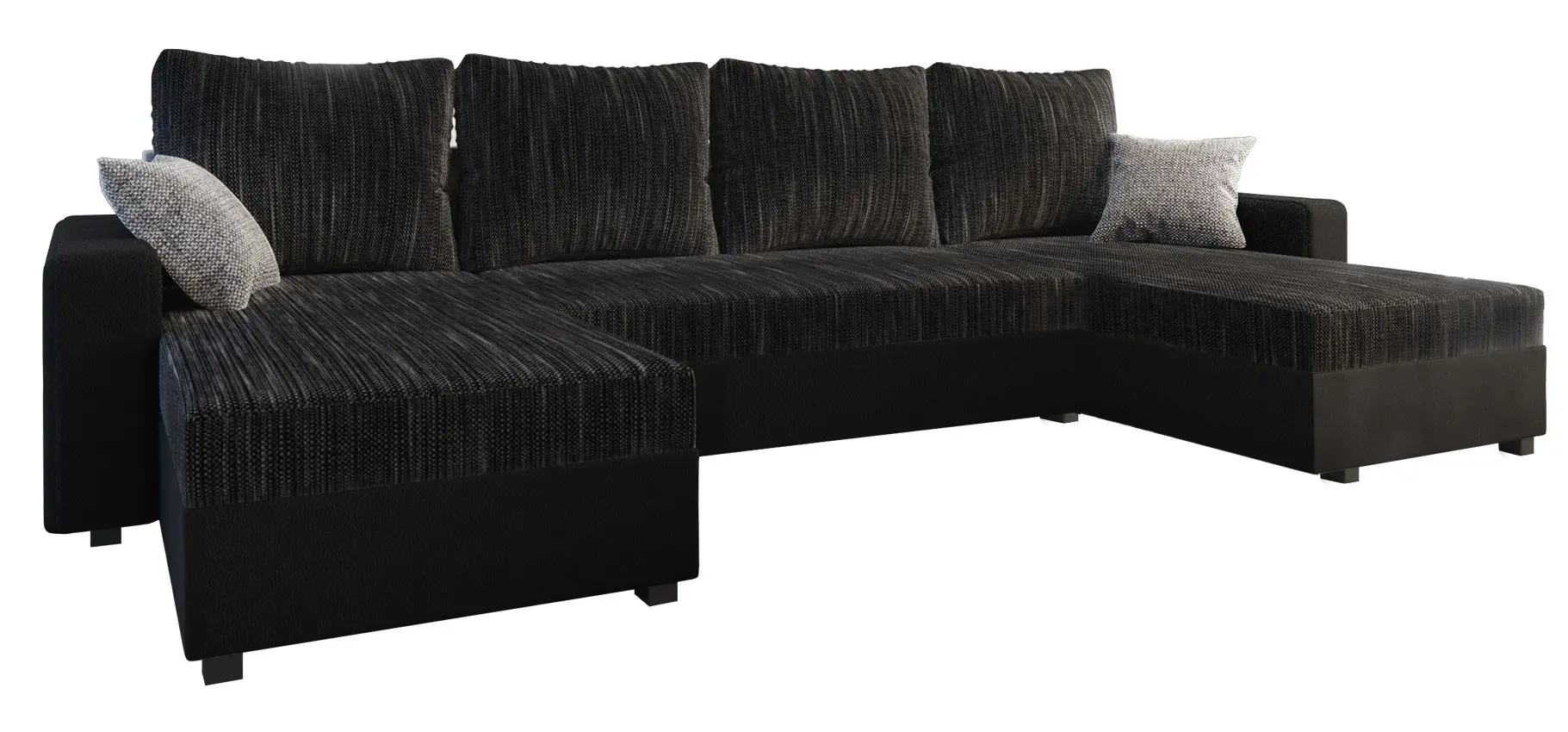 Canapea in forma de U Tempo Kondela Tripolis U (Black/Gray)