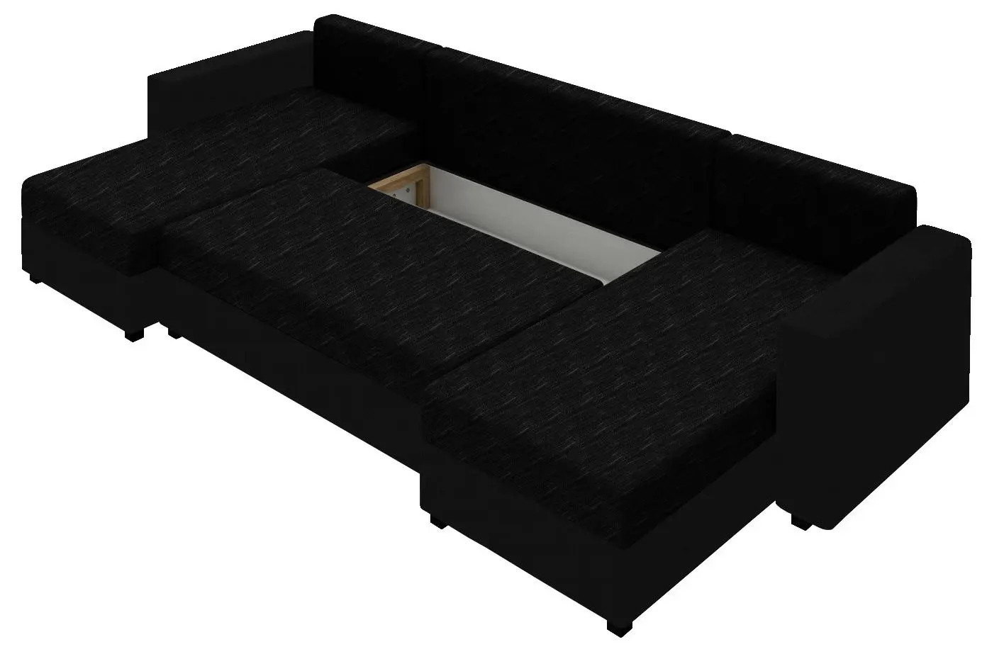 Canapea in forma de U Tempo Kondela Tripolis U (Black/Gray)