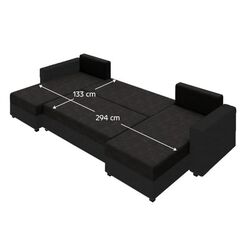 Canapea in forma de U Tempo Kondela Tripolis U (Black/Gray) Thumb