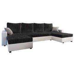 Canapea in forma de U Tempo Kondela Tripolis U (Black/White/Gray) Thumb