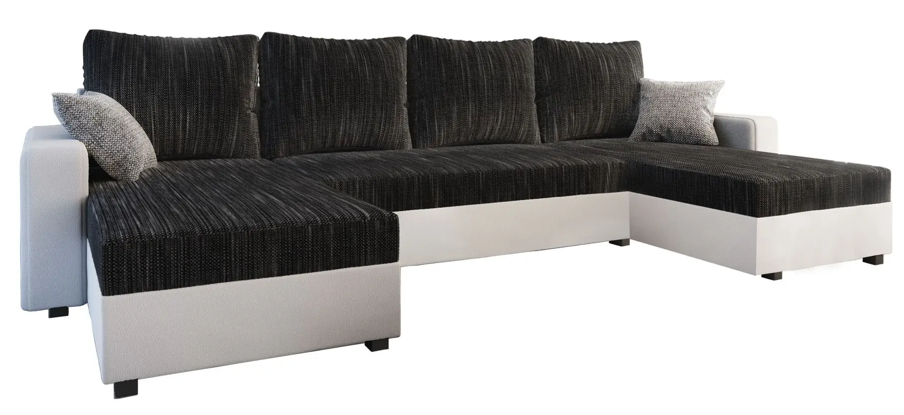 Canapea in forma de U Tempo Kondela Tripolis U (Black/White/Gray)