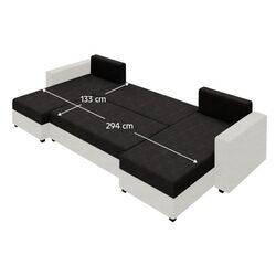 Canapea in forma de U Tempo Kondela Tripolis U (Black/White/Gray) Thumb