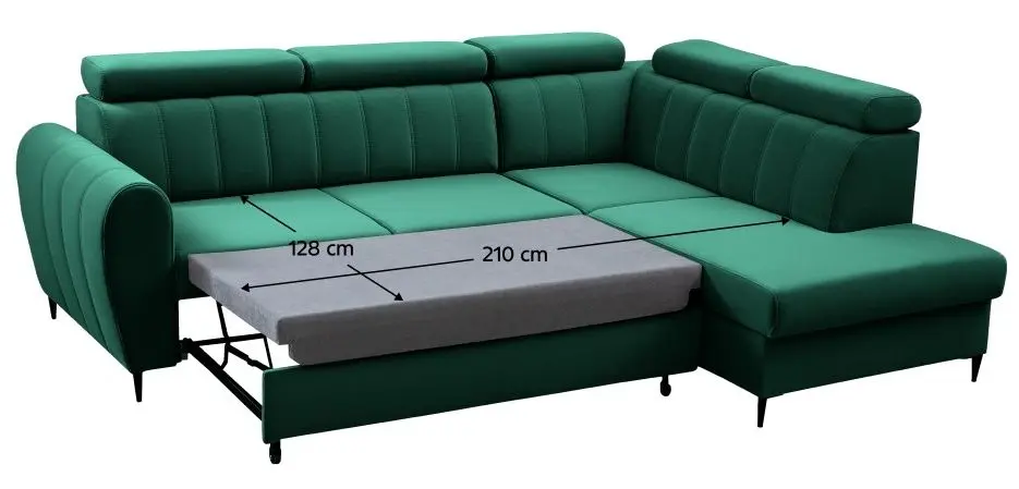 Диван раскладной Tempo Kondela Korio L Right (Emerald)