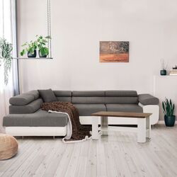 Canapea de colt extensibila Tempo Kondela Amareto Left (White/Gray) Thumb