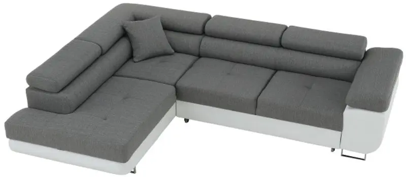 Canapea de colt extensibila Tempo Kondela Amareto Left (White/Gray)