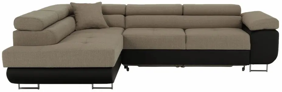 Canapea de colt extensibila Tempo Kondela Amareto New Left (Brown/Beige)