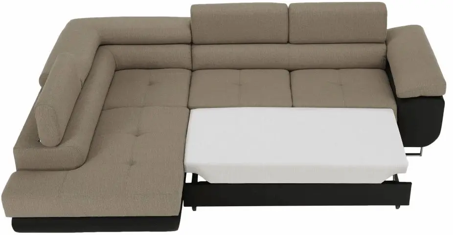 Canapea de colt extensibila Tempo Kondela Amareto New Left (Brown/Beige)