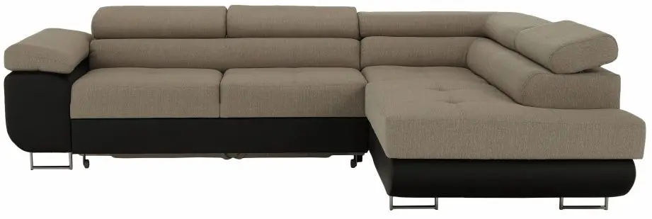 Canapea de colt extensibila Tempo Kondela Amareto New Right (Brown/Beige) - 3