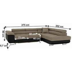 Canapea de colt extensibila Tempo Kondela Amareto New Right (Brown/Beige) Thumb