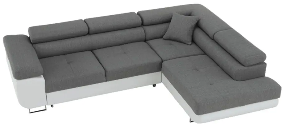 Canapea de colt extensibila Tempo Kondela Amareto Right (White/Gray)