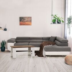 Canapea de colt extensibila Tempo Kondela Amareto Right (White/Gray) Thumb