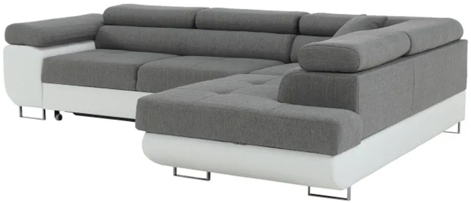Canapea de colt extensibila Tempo Kondela Amareto Right (White/Gray)