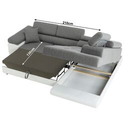 Canapea de colt extensibila Tempo Kondela Amareto Right (White/Gray) Thumb