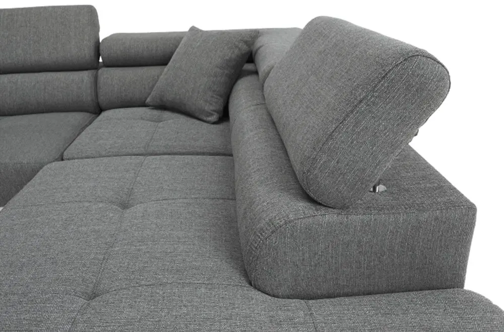 Canapea de colt extensibila Tempo Kondela Amareto Right (White/Gray)