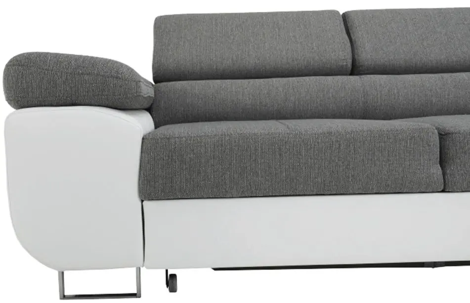 Canapea de colt extensibila Tempo Kondela Amareto Right (White/Gray)