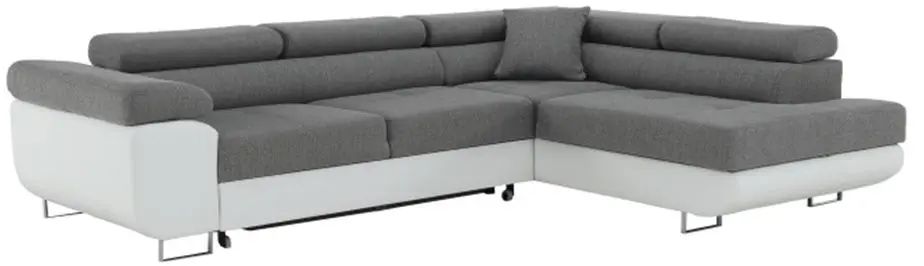 Canapea de colt extensibila Tempo Kondela Amareto Right (White/Gray)