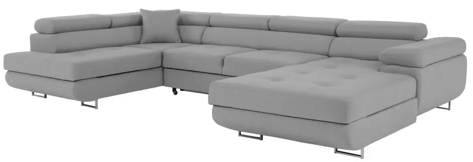 Диван угловой раскладной Tempo Kondela Amareto U Left (Light Gray)