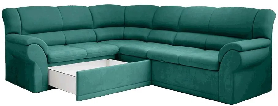 Canapea de colt extensibila Tempo Kondela Amelia Left (Emerald)