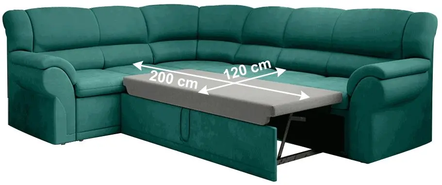 Canapea de colt extensibila Tempo Kondela Amelia Left (Emerald)