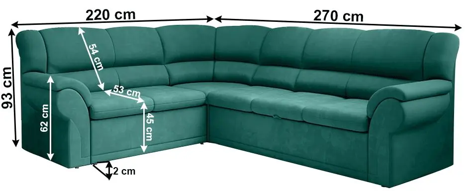 Canapea de colt extensibila Tempo Kondela Amelia Left (Emerald)