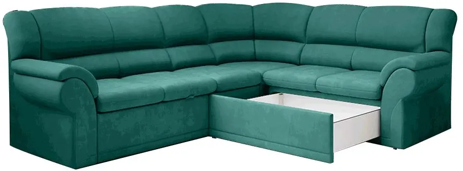 Canapea de colt extensibila Tempo Kondela Amelia Right (Emerald)