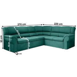 Canapea de colt extensibila Tempo Kondela Amelia Right (Emerald) Thumb