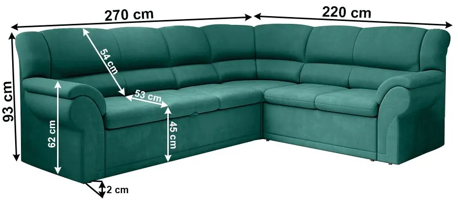 Canapea de colt extensibila Tempo Kondela Amelia Right (Emerald)