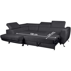 Диван угловой раскладной Tempo Kondela Amura Roh Left (Dark Gray) Thumb