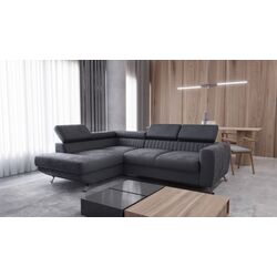 Диван угловой раскладной Tempo Kondela Amura Roh Left (Dark Gray)