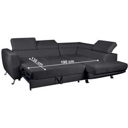 Canapea de colt extensibila Tempo Kondela Amura Roh Right (Dark Gray) Thumb