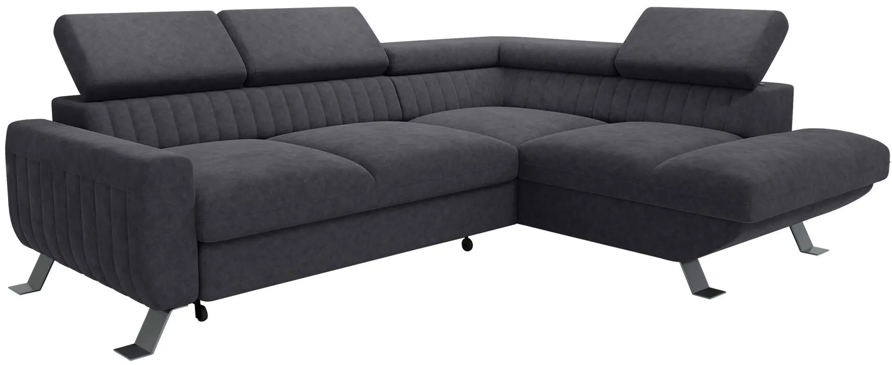 Canapea de colt extensibila Tempo Kondela Amura Roh Right (Dark Gray) - 6