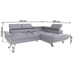 Canapea de colt extensibila Tempo Kondela Artey Roh Right (Gray) Thumb