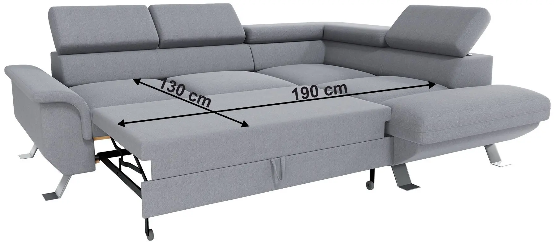 Canapea de colt extensibila Tempo Kondela Artey Roh Right (Gray) - 3