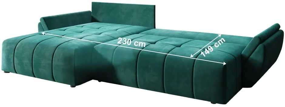 Canapea de colt extensibila Tempo Kondela Beld Roh (Emerald)