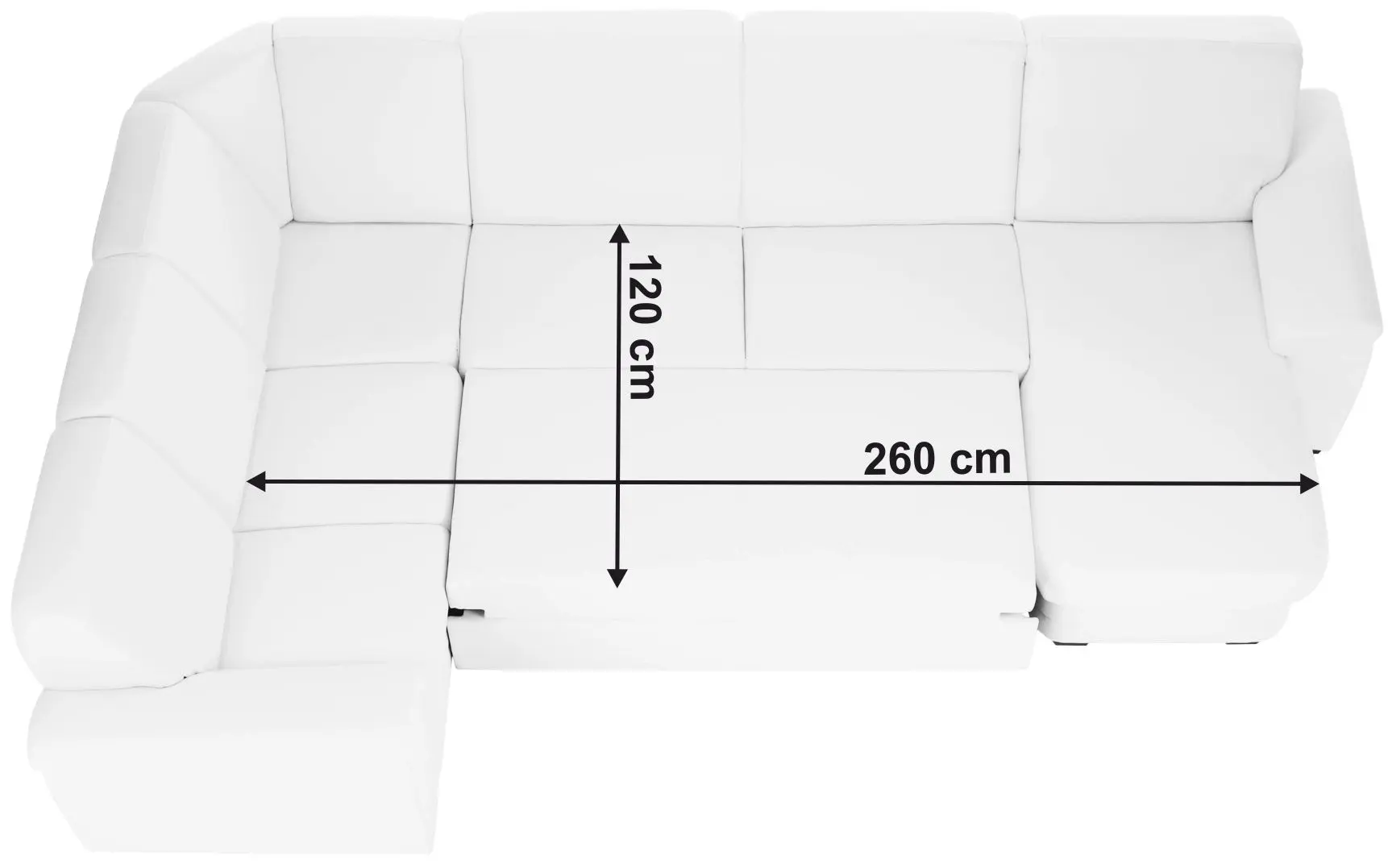 Canapea de colt extensibila Tempo Kondela Biter U Right (White)