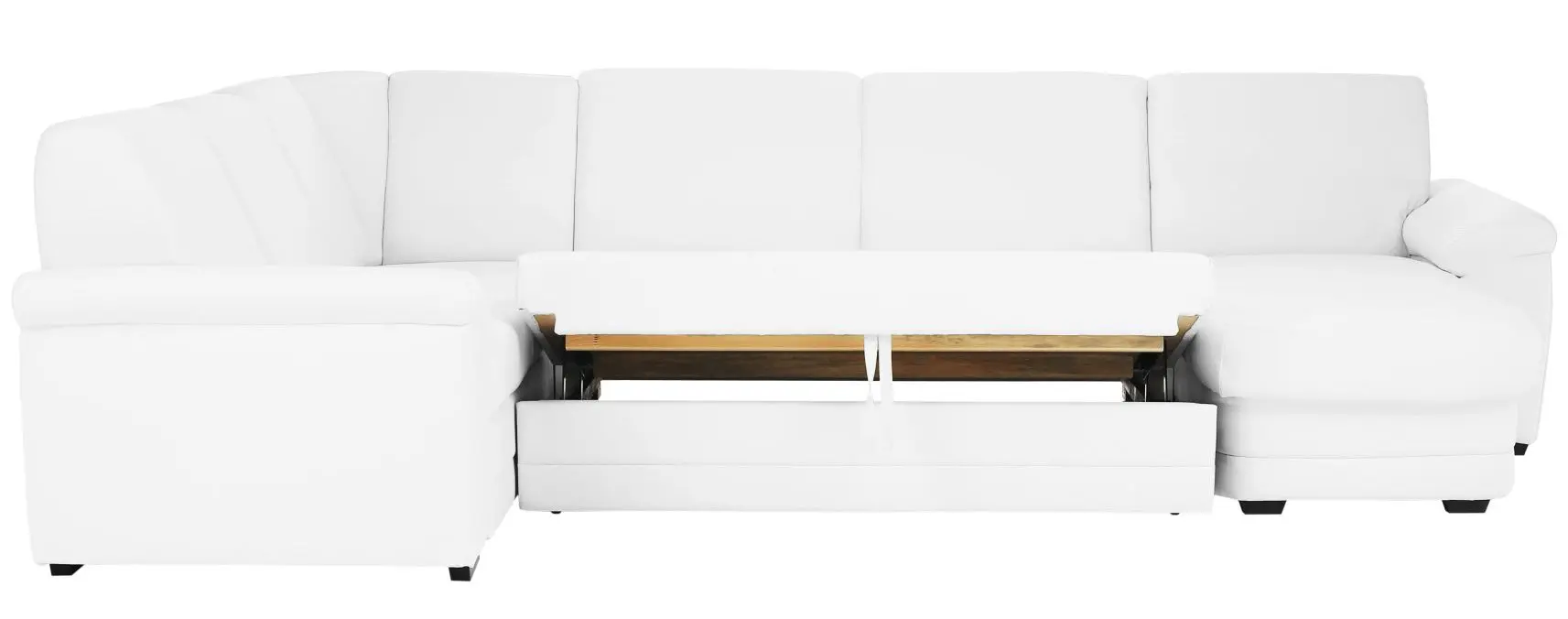 Canapea de colt extensibila Tempo Kondela Biter U Right (White)