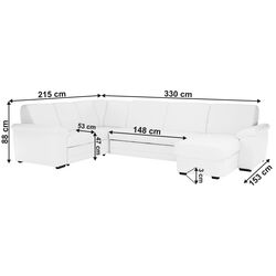 Canapea de colt extensibila Tempo Kondela Biter U Right (White) Thumb