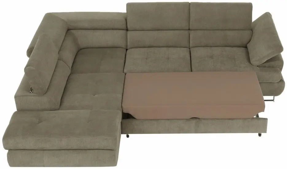 Canapea de colt extensibila Tempo Kondela Buton R Soro 13 Left (Light Brown)