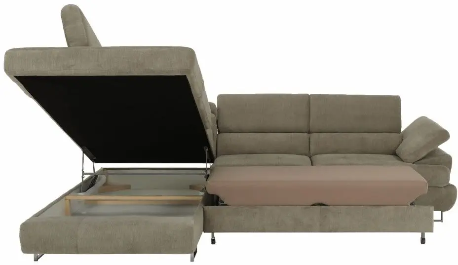 Canapea de colt extensibila Tempo Kondela Buton R Soro 13 Left (Light Brown)