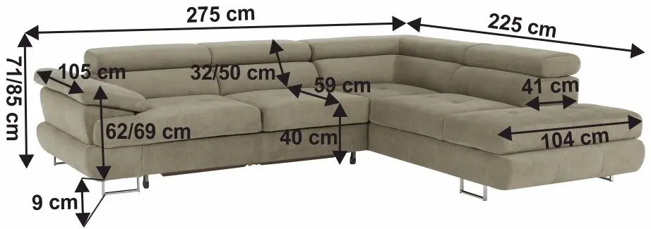 Canapea de colt extensibila Tempo Kondela Buton R Soro 13 Right (Light Brown)