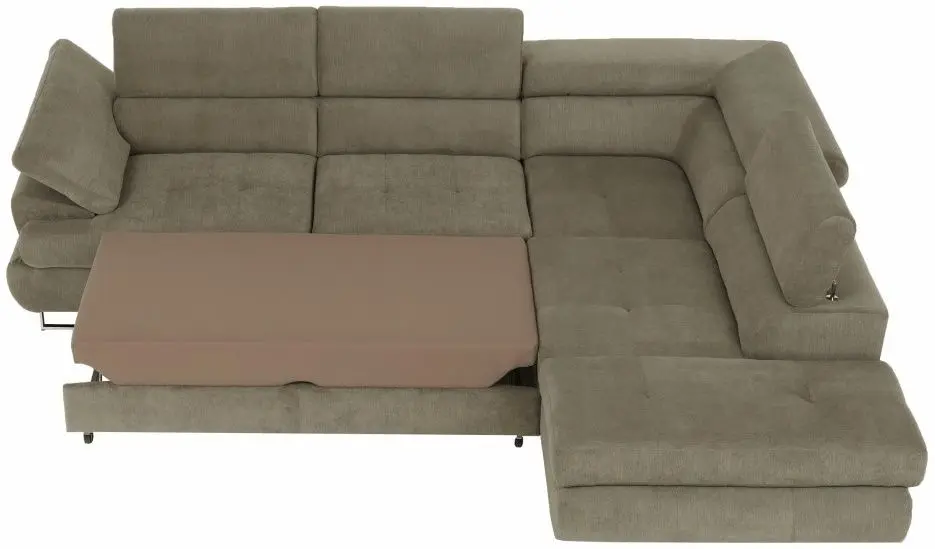 Canapea de colt extensibila Tempo Kondela Buton R Soro 13 Right (Light Brown)