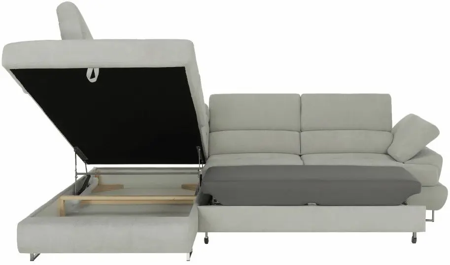 Canapea de colt extensibila Tempo Kondela Buton R Soro 83 Left (Light Gray)