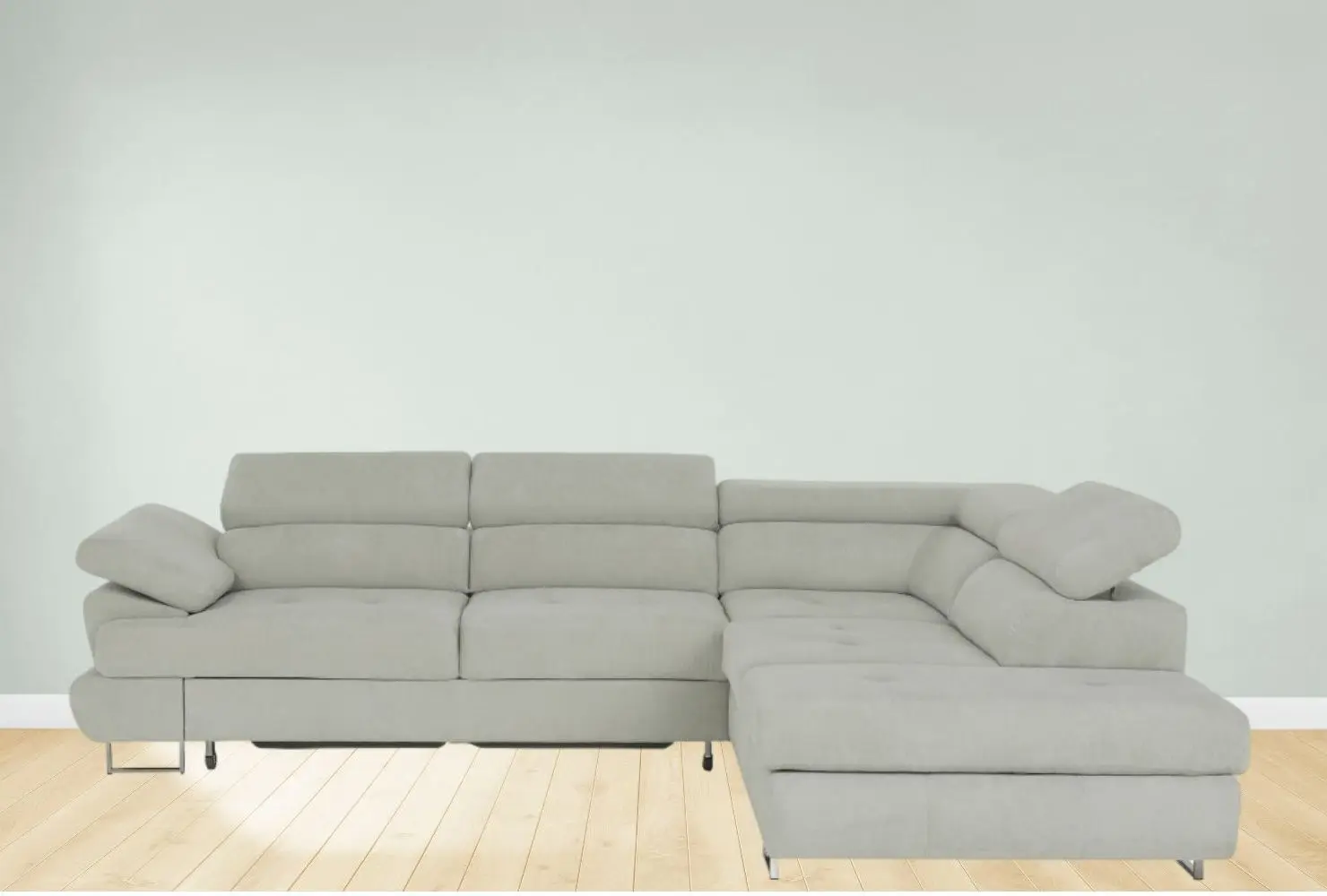 Canapea de colt extensibila Tempo Kondela Buton R Soro 83 Right (Light Gray)