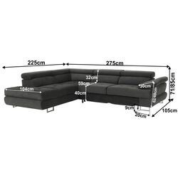 Canapea de colt extensibila Tempo Kondela Buton R Soro 97 Left (Gray) Thumb